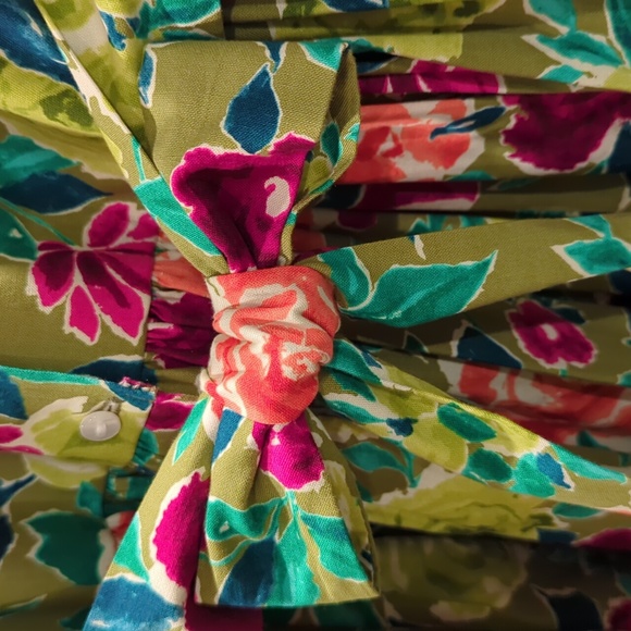 Le' Za Me Avocado Smock Empire Dress 6x - Picture 8 of 9